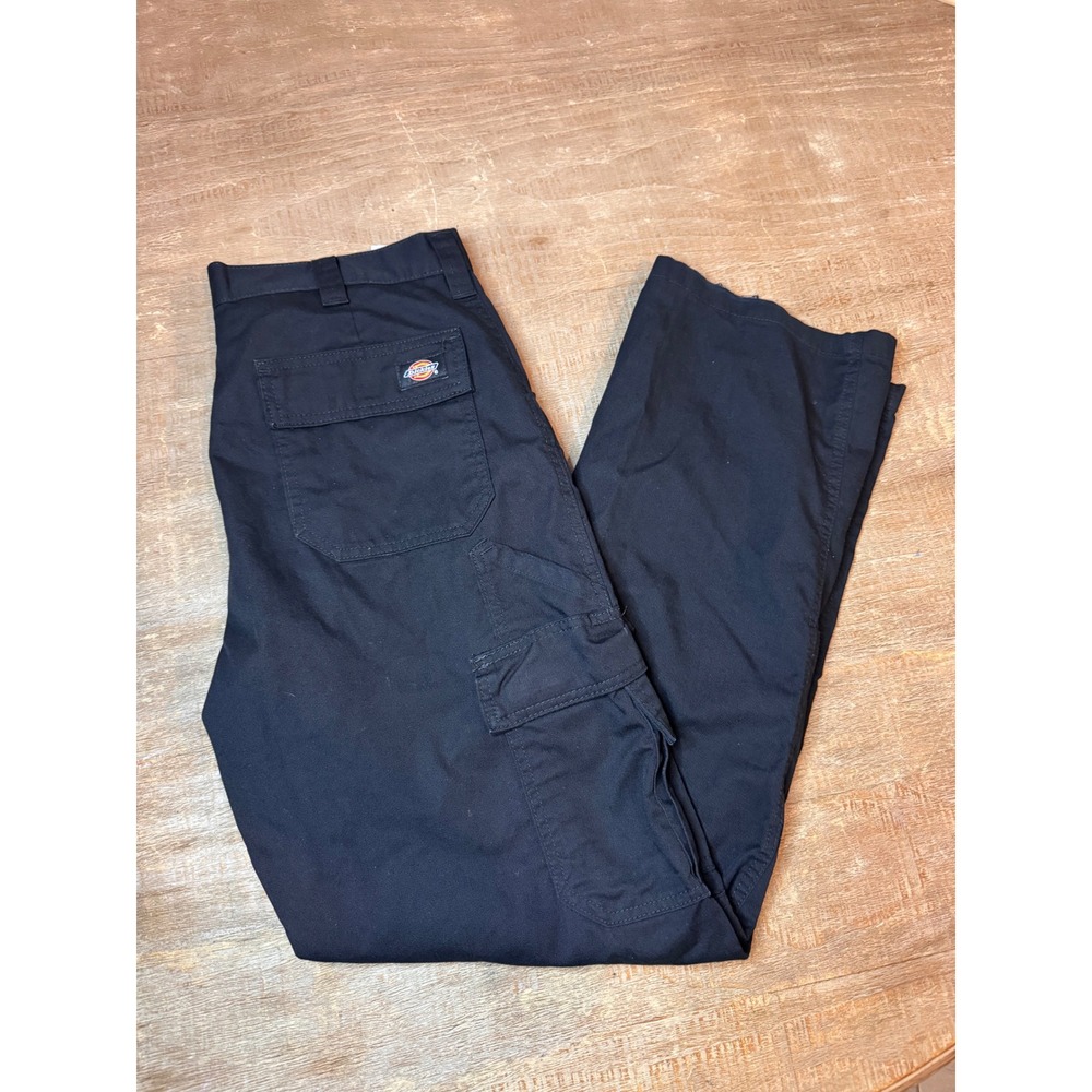 Dickies Loose Fit Cargo Pants Mens 32x32 Black Workwear Straight Leg DK0A4XSN